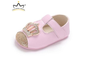Listing 5 of 10 for New Baby Shoes Cute Pink Crown Flower Bows Princess Baby Girl Shoes Cotton Mary