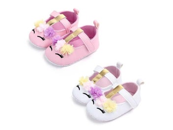 Listing 6 of 10 for New Baby Shoes Cute Pink Crown Flower Bows Princess Baby Girl Shoes Cotton Mary