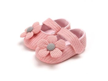 Listing 7 of 10 for New Baby Shoes Cute Pink Crown Flower Bows Princess Baby Girl Shoes Cotton Mary
