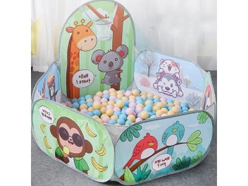 Listing 3 of 10 for 1.2M Cartoon Ball Pit Dry Pool Balls Kids Playpen Basketball Hoop Playpen