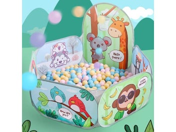 Listing 4 of 10 for 1.2M Cartoon Ball Pit Dry Pool Balls Kids Playpen Basketball Hoop Playpen