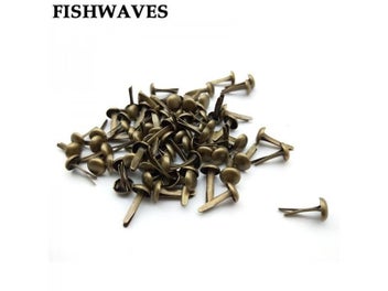 Listing 3 of 8 for FISHWAVES 100pcs Bronze Vintage Metal Brads Diy Photo Album And Crafts
