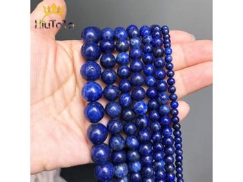 Listing 4 of 9 for Natural Stone Beads Lapis Lazuli Round Loose Stone Beads For Jewelry Making DIY