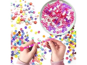 Listing 7 of 9 for 100-300pcs 6*9mm Shiny Dreadlock Big Large Hole Acrylic Beads Seed Spacer Beads
