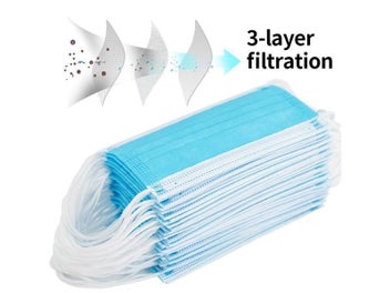 Listing 6 of 8 for Mask Disposable Non Wove 3 Layer Ply Filter Mask Mouth Face Mask Breathable