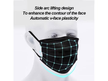 Listing 2 of 7 for In Stock 10/50PCS Mask Disposable Face Mask Black Nonwove 3 Layers Mouth Mask
