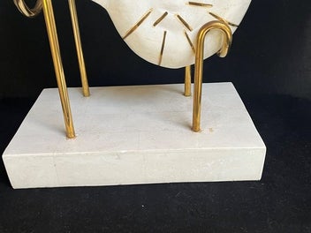 Listing 4 of 17 for Vintage Large Nautilus Tessellated Stone Sculpture On Stand