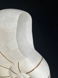 Listing 5 of 17 for Vintage Large Nautilus Tessellated Stone Sculpture On Stand