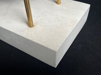 Listing 9 of 17 for Vintage Large Nautilus Tessellated Stone Sculpture On Stand