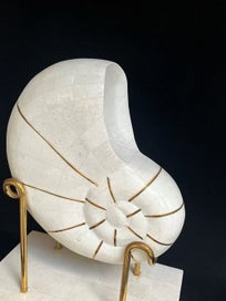 Listing 7 of 17 for Vintage Large Nautilus Tessellated Stone Sculpture On Stand
