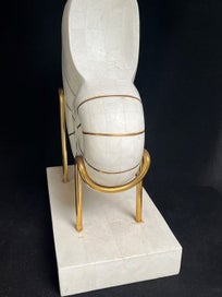 Listing 16 of 17 for Vintage Large Nautilus Tessellated Stone Sculpture On Stand