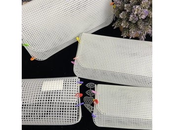 Listing 6 of 9 for Plastic Mesh Cloth For Bag Making DIY Handcraft Bags Weaving Material Latch
