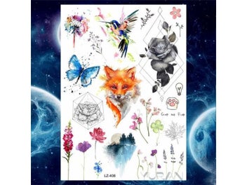 Listing 5 of 9 for YURAN Ankle Flora Cherry Lavender Flash Fake Waterproof Tattoos Temporary Women