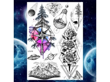 Listing 6 of 9 for YURAN Ankle Flora Cherry Lavender Flash Fake Waterproof Tattoos Temporary Women