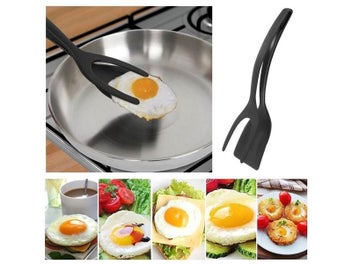 Listing 4 of 9 for 2 In 1 Grip Flip Tongs Egg Spatula Tongs Clamp Pancake Fried Egg French Toast