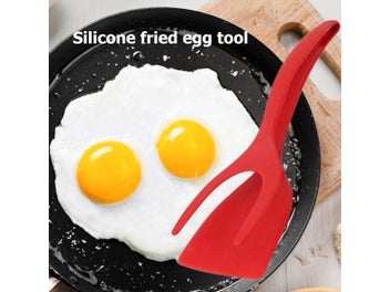 Listing 6 of 9 for 2 In 1 Grip Flip Tongs Egg Spatula Tongs Clamp Pancake Fried Egg French Toast