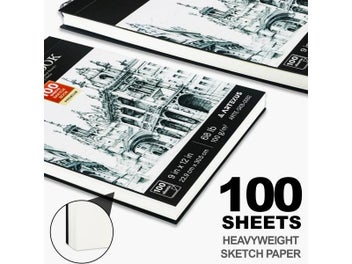 Listing 4 of 9 for 9" X 12" Sketch Book Top Spiral Bound Sketch Pad 100 Sheets 68lb/100gsm Drawing