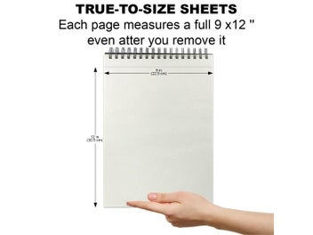 Listing 5 of 9 for 9" X 12" Sketch Book Top Spiral Bound Sketch Pad 100 Sheets 68lb/100gsm Drawing