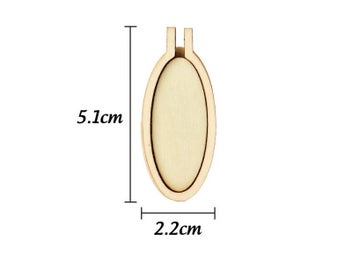 Listing 1 of 10 for 10Pcs Wooden Mini Embroidery Hoop Ring Round Pendant Cross Stitch Frame Kit For