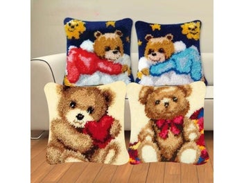 Listing 3 of 9 for 3D Segment Embroidery Pillow Latch Hook Animal Series DIY Wool Latch Hook Rug