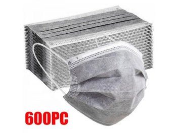 Listing 3 of 9 for 10-600PCS Masks Disposable Adults Gray Face Mask Non-wove Filter 3 Layer Ply