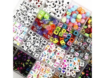 Listing 3 of 6 for 100pcs 7x4mm 6x6mm Mixed Alphabet Letter Beads Charms Beads For Making Jewelry