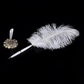 Listing 3 of 4 for Feather Quill Pen Deluxe Writting Pen Wedding Quill Pen Signing Pen