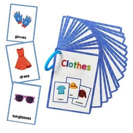 Listing 1 of 8 for Clothes Montessori English Word Learning Flash Cards for Kids