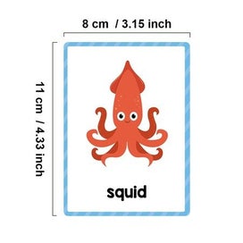 Listing 3 of 9 for Animals Montessori English Word Learning Flash Cards for Kids