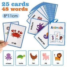 Listing 6 of 9 for Animals Montessori English Word Learning Flash Cards for Kids