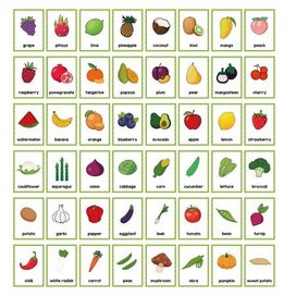Listing 8 of 9 for Fruit Vegetable Montessori English Word Learning Flash Cards