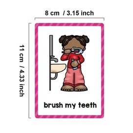 Listing 6 of 10 for Daily Routines Montessori English Word Learning Flash Cards