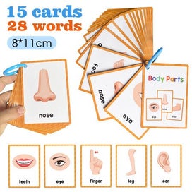 Listing 2 of 10 for Body Part Montessori English Word Learning Flash Cards for Kids