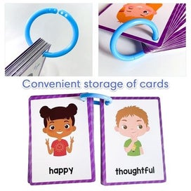 Listing 2 of 10 for Emotions Montessori English Word Learning Flash Cards for Kids