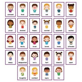 Listing 5 of 10 for Emotions Montessori English Word Learning Flash Cards for Kids