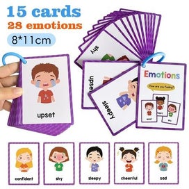 Listing 8 of 10 for Emotions Montessori English Word Learning Flash Cards for Kids