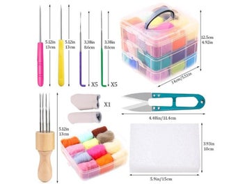 Listing 4 of 9 for MIUSIE Wool Felt Kit Needle Felting Tool Wool Fibre Felt Fabric DIY Handmade
