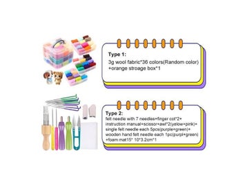 Listing 5 of 9 for MIUSIE Wool Felt Kit Needle Felting Tool Wool Fibre Felt Fabric DIY Handmade