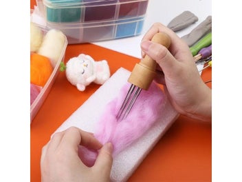 Listing 7 of 9 for MIUSIE Wool Felt Kit Needle Felting Tool Wool Fibre Felt Fabric DIY Handmade
