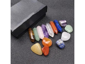 Listing 3 of 9 for 14pcs/box Natural Stone 7 Chakra Points Crystal Pillar Set Colorful DIY