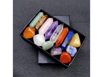 Listing 4 of 9 for 14pcs/box Natural Stone 7 Chakra Points Crystal Pillar Set Colorful DIY