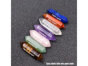 Listing 5 of 9 for 14pcs/box Natural Stone 7 Chakra Points Crystal Pillar Set Colorful DIY