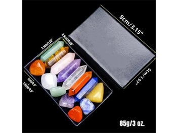 Listing 6 of 9 for 14pcs/box Natural Stone 7 Chakra Points Crystal Pillar Set Colorful DIY