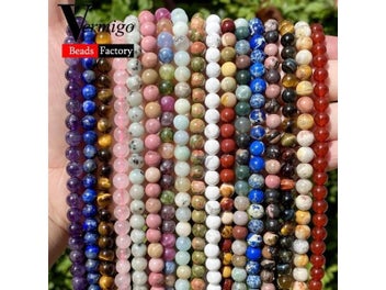 Listing 3 of 9 for 42 Style Natural Stone Beads 4 6 8 10mm Lava Amazonite Agates Amethysts