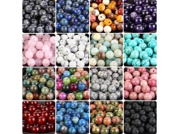 Listing 4 of 9 for 42 Style Natural Stone Beads 4 6 8 10mm Lava Amazonite Agates Amethysts