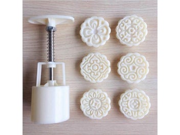 Listing 6 of 10 for 6Pcs /Set Moon Cake Mold 3D Flowers Stamps Decor Mould Barrel Round Pastry