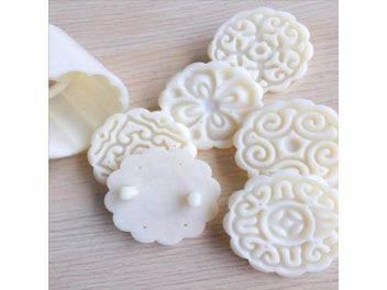 Listing 8 of 10 for 6Pcs /Set Moon Cake Mold 3D Flowers Stamps Decor Mould Barrel Round Pastry