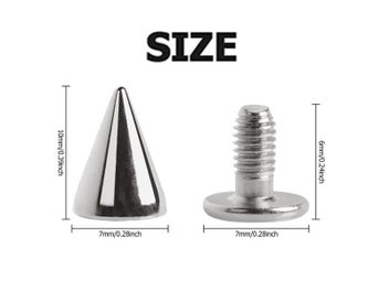 Listing 8 of 10 for Metal Round Cone Rivets For DIY Leather Garment Accessories