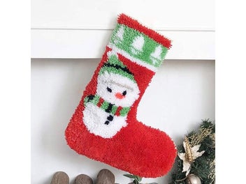 Listing 4 of 10 for Christmas Sock Latch Hook Rug Kit Carpet Segment Embroidery Material Package