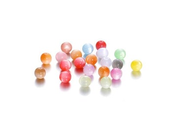 Listing 6 of 10 for 10/20Pcs/Lot 8/10/12mm Resin Imitation Cat Eye Round Beads For Handmade Making